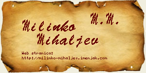 Milinko Mihaljev vizit kartica